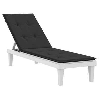 vidaXL Deck Chair Cushion Black (75+105)x50x4 cm