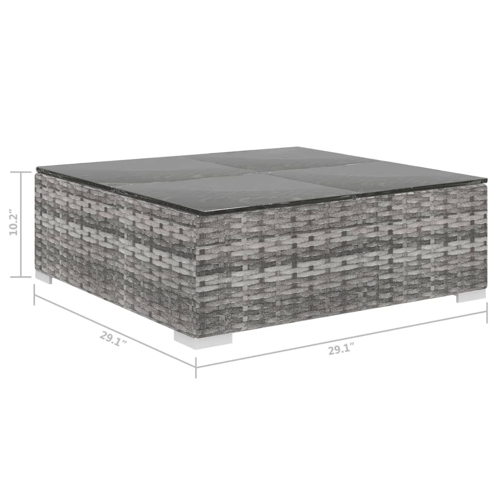 vidaXL 13 Piece Garden Lounge Set with Cushions Poly Rattan grey