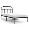vidaXL Metal Bed Frame without Mattress with Headboard Black 100x200cm