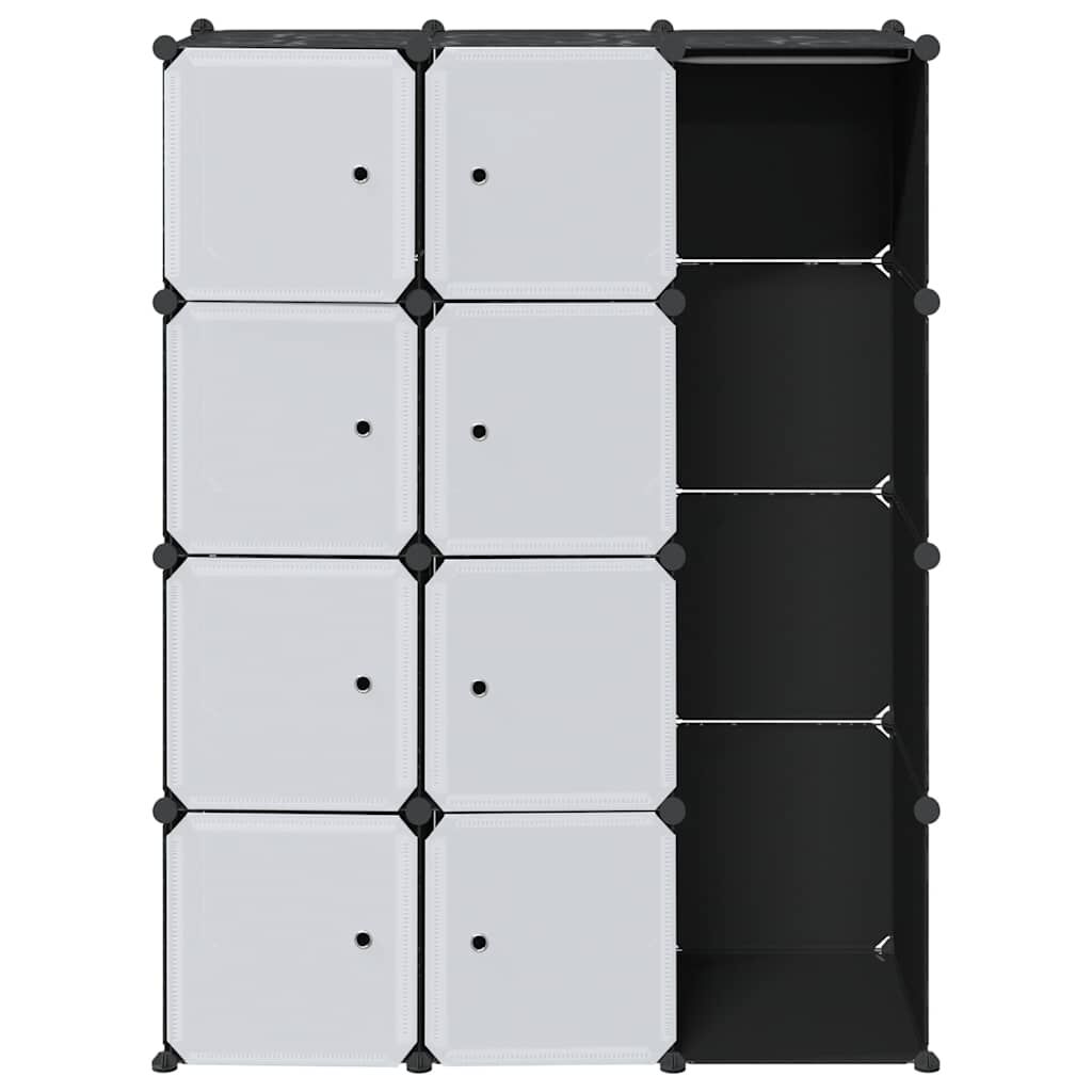 vidaXL Modular Cabinet 9 Compartments 109x36.5x143 cm Black and White