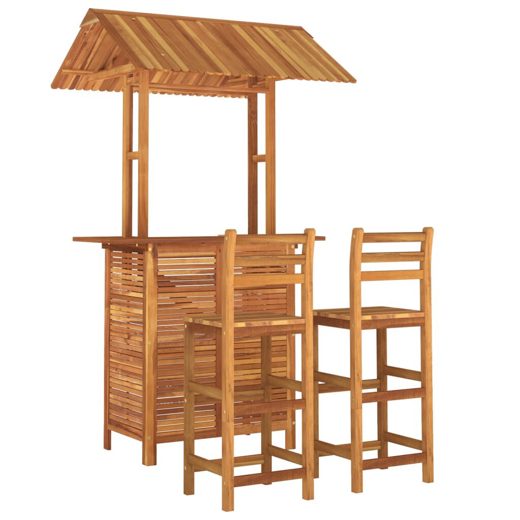 vidaXL 3 Piece Garden Bar Set Solid Wood Acacia