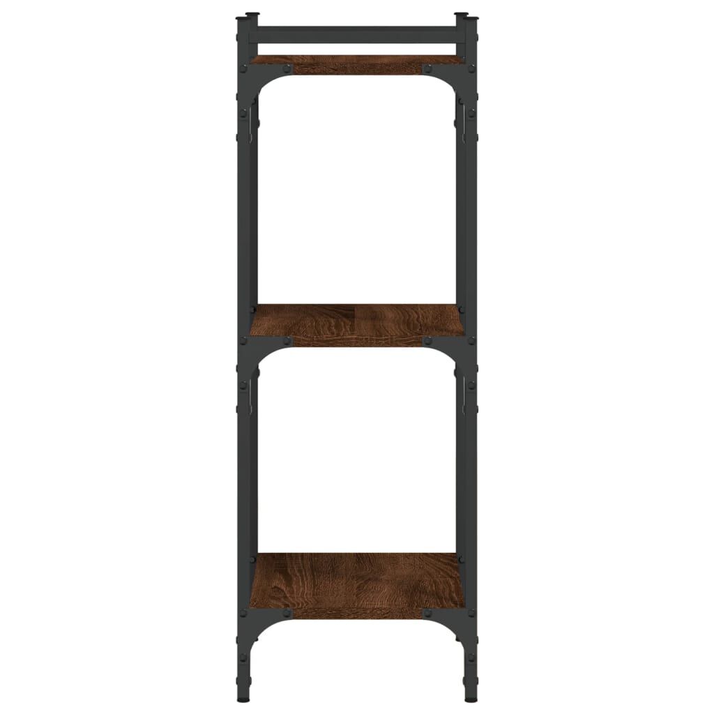 vidaXL Bookcase 3-Tier Brown Oak 40x30x86 cm Engineered Wood
