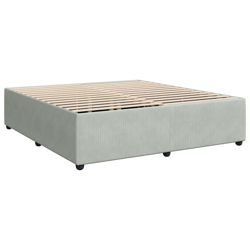 vidaXL Bed Frame without Mattress Light Grey California King Velvet