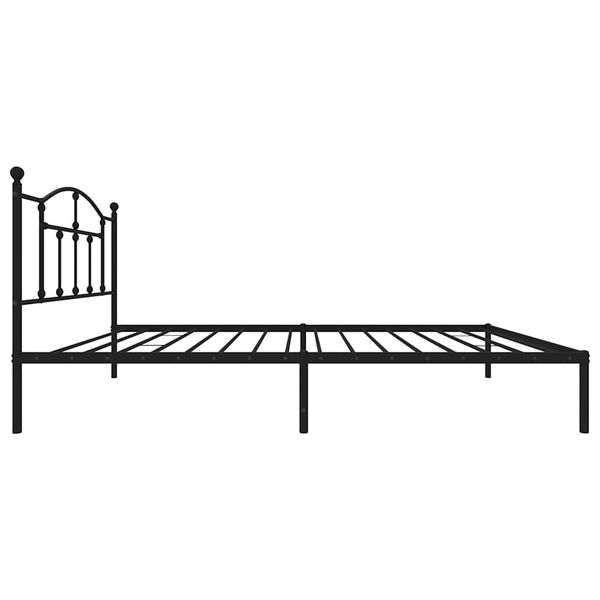 vidaXL Metal Bed Frame without Mattress with Headboard Black 100x190cm
