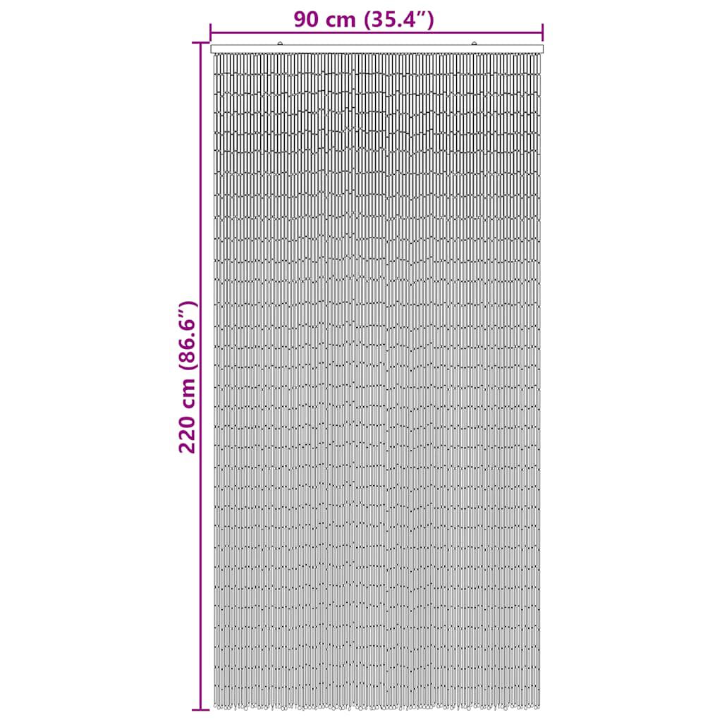 vidaXL Insect Door Curtain Dark Grey 90x220 cm Bamboo