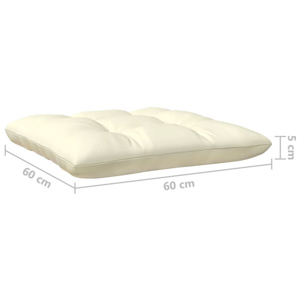 vidaXL 2-Seater Garden Sofa with Cream Cushions Solid Wood Pine