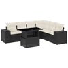 vidaXL 7 Piece Garden Sofa Set with Cushions Black Poly Rattan