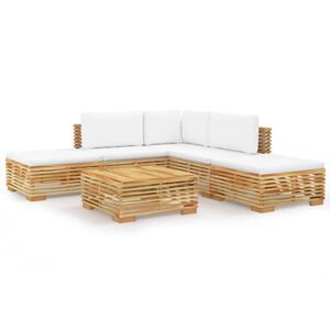 vidaXL 7 Piece Garden Lounge Set with Cushions Solid Teak Wood