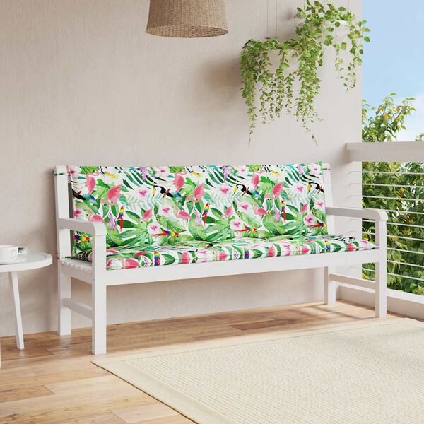 vidaXL Garden Bench Cushions 2pcs Multicolour 150x50x7cm Fabric