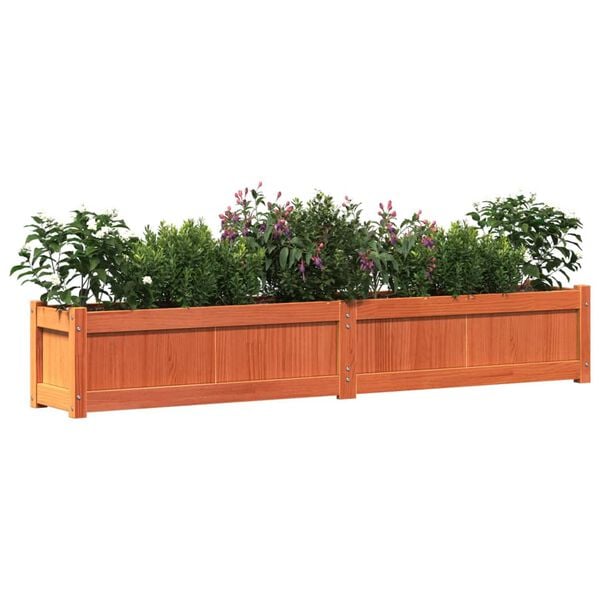 vidaXL Garden Planters 2 pcs Wax Brown Solid Wood Pine