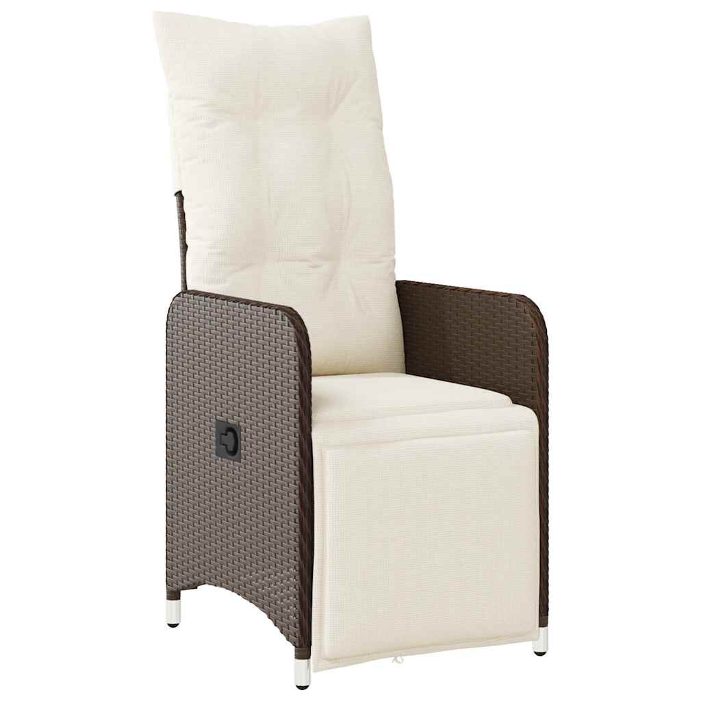 vidaXL 5 Piece Garden Bistro Set with Cushions Brown Poly Rattan