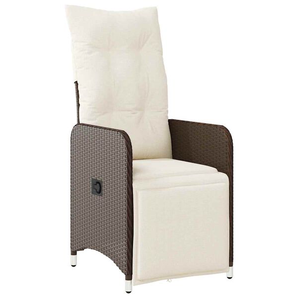 vidaXL 5 Piece Garden Bistro Set with Cushions Brown Poly Rattan