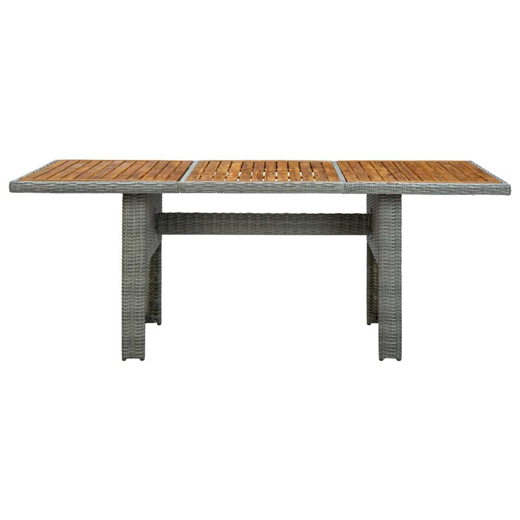vidaXL 9 Piece Outdoor Dining Set with Cushions Poly Rattan Light Grey