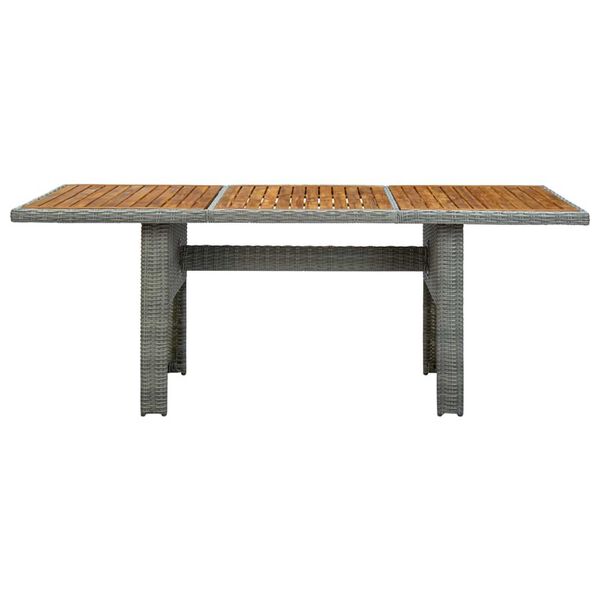 vidaXL 9 Piece Outdoor Dining Set with Cushions Poly Rattan Light Grey