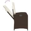 vidaXL 5 Piece Garden Dining Set with Cushions Brown Poly Rattan
