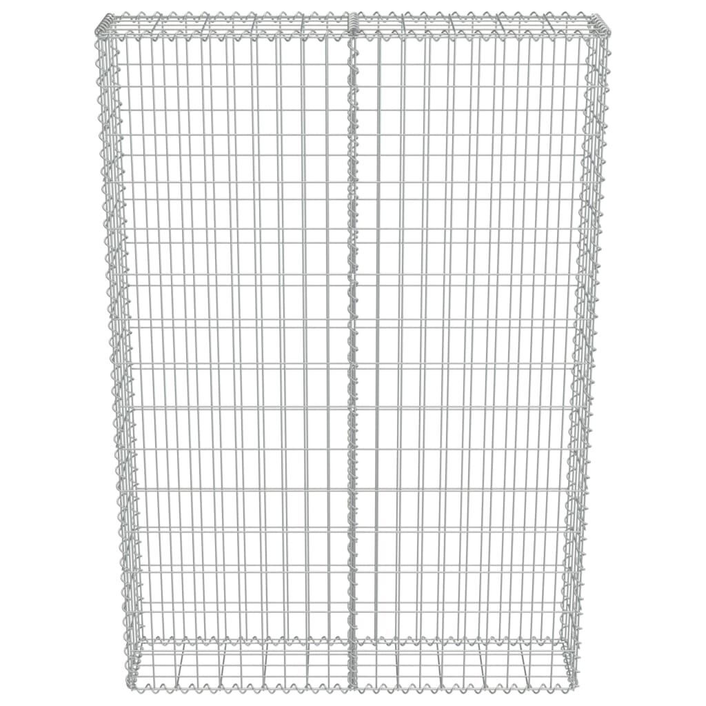vidaXL Gabion Wall with Covers Galvanised Steel 100x20x150 cm