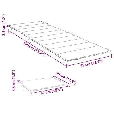 vidaXL Rocking Sun Lounger with Cushion Solid Teak Wood