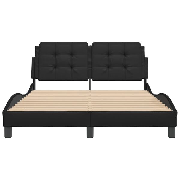 vidaXL Bed Frame without Mattress "Zadar" Black 137x190 cm Faux Leather