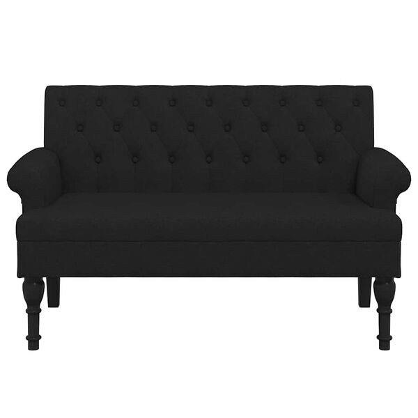 vidaXL Bench with Backrest Black 120x62x75.5 cm Fabric