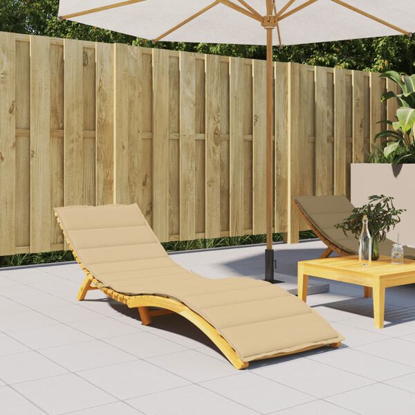 vidaXL Sun Lounger Cushion Melange Beige 200x70x4 cm Fabric