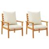 vidaXL Garden Sofa Chair 2pcs with Cushion Solid Wood Acacia