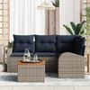 vidaXL Garden Sofa Set with Cushion 5 pcs Grey Poly Rattan