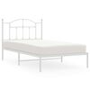 vidaXL Metal Bed Frame without Mattress with Headboard White 100x190cm