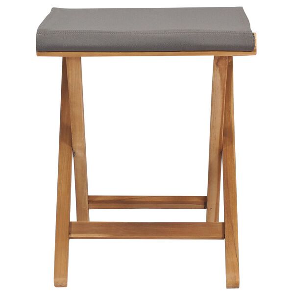 vidaXL Folding Chairs 2 pcs Solid Teak Wood and Fabric Dark Grey