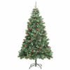 vidaXL Artificial Hinged Christmas Tree 300 LEDs & Ball Set 180 cm