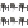vidaXL 7 Piece Garden Dining Set Poly Rattan Grey