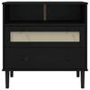 vidaXL Sideboard SENJA Rattan Look Black 80x40x80 cm Solid Wood Pine