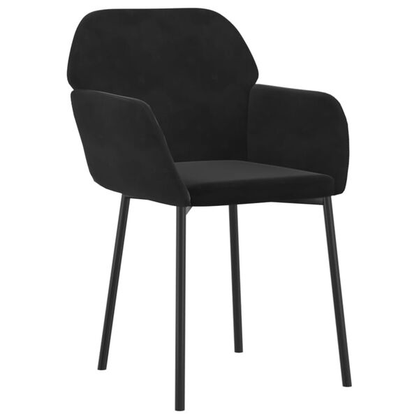 vidaXL Dining Chairs 2 pcs Black Velvet