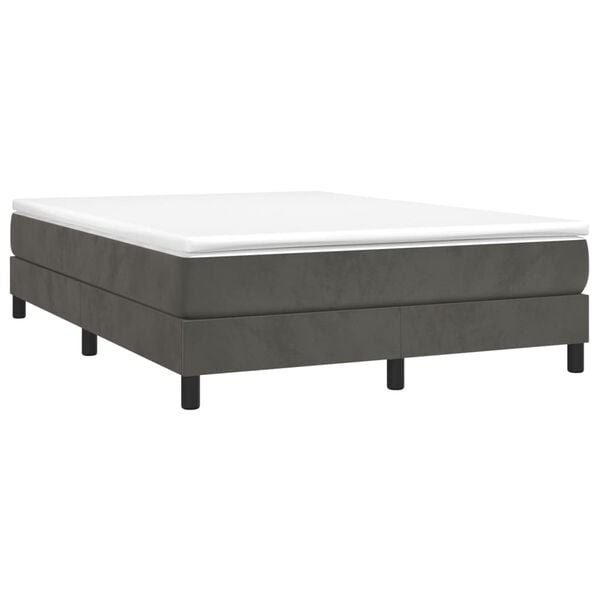 vidaXL Bed Frame without Mattress Dark Grey Double Velvet