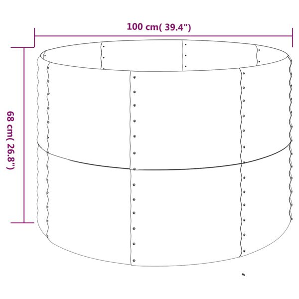 vidaXL Garden Raised Bed Powder-coated Steel 100x100x68 cm Grey
