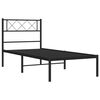 vidaXL Metal Bed Frame without Mattress with Headboard Black 100x190cm