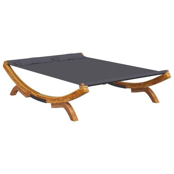 vidaXL Outdoor Lounge Bed 165x188.5x46 cm Solid Bent Wood Anthracite