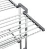 vidaXL 2-Tier Laundry Drying Rack with Wheels Silver 60x70x106 cm