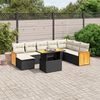 vidaXL 9 Piece Garden Sofa Set with Cushions Black Poly Rattan