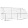 vidaXL Dog Kennel with Storage 2 pcs Silver 4 x 2 x 2 m Steel