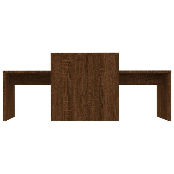 vidaXL Coffee Table Set Brown Oak 100x48x40 cm Engineered Wood
