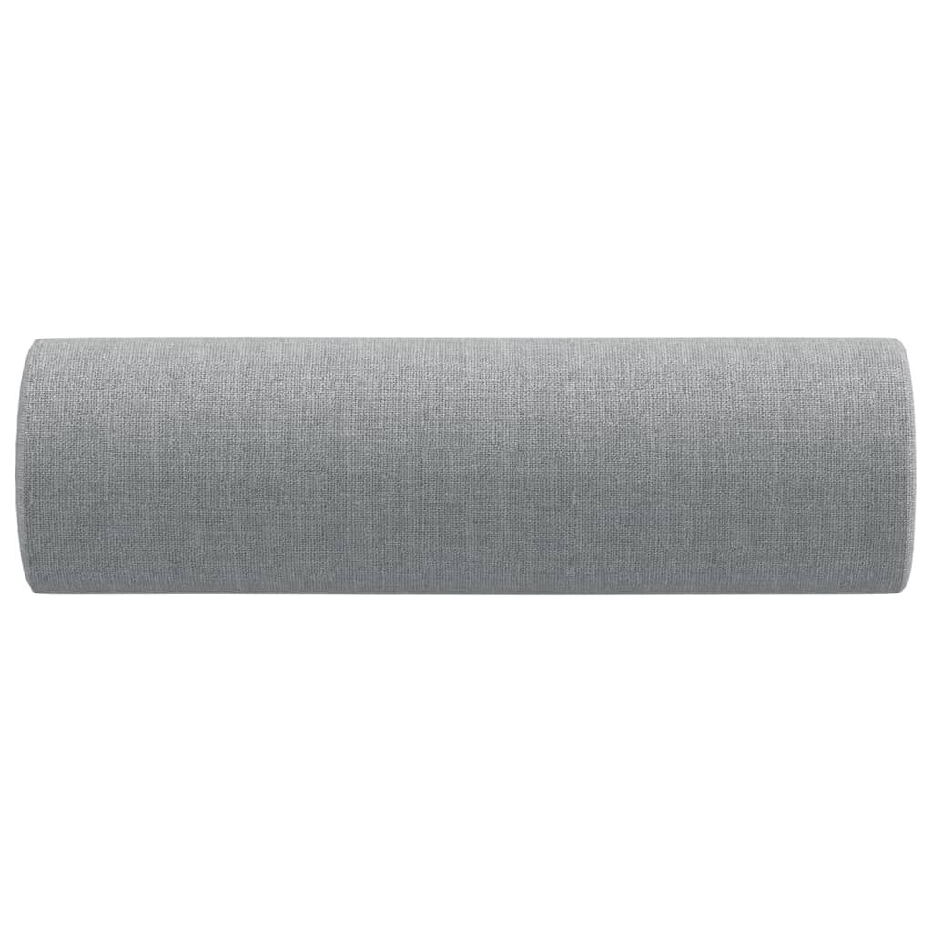 vidaXL Throw Pillows 2 pcs Light Grey Ø15x50 cm Fabric