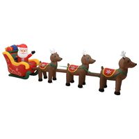 vidaXL Christmas Inflatable Santa and Reindeer Decoration LED 490 cm