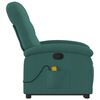vidaXL Stand up Massage Recliner Chair Dark Green Fabric
