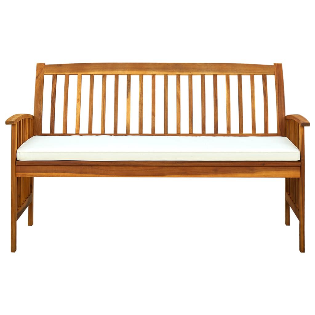 vidaXL Garden Bench with Cushion 147 cm Solid Acacia Wood