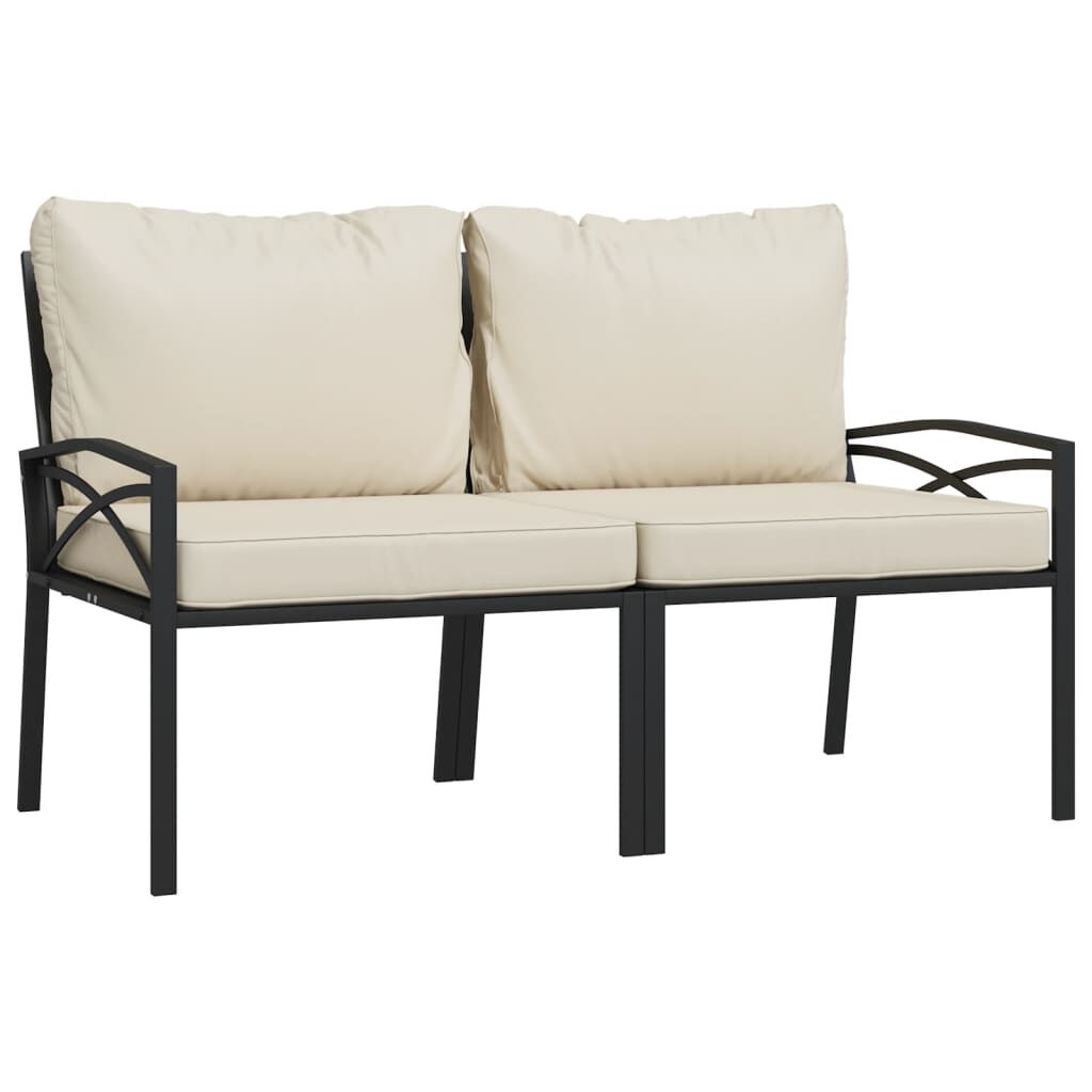 vidaXL 7 Piece Garden Lounge Set with Sand Cushions Steel