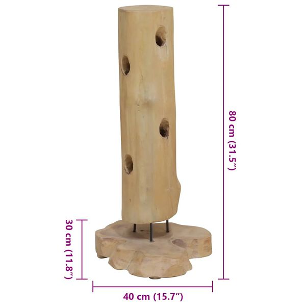 vidaXL Wine Rack for 8 Bottles 40x30x80 cm Solid Teak Wood