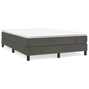 vidaXL Box Spring Bed Frame Dark Grey Queen Velvet