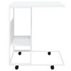 vidaXL Side Table with Wheels White 55x36x63.5 cm Engineered Wood