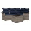 vidaXL Garden Sofa Set with Cushion 5 pcs Grey Poly Rattan