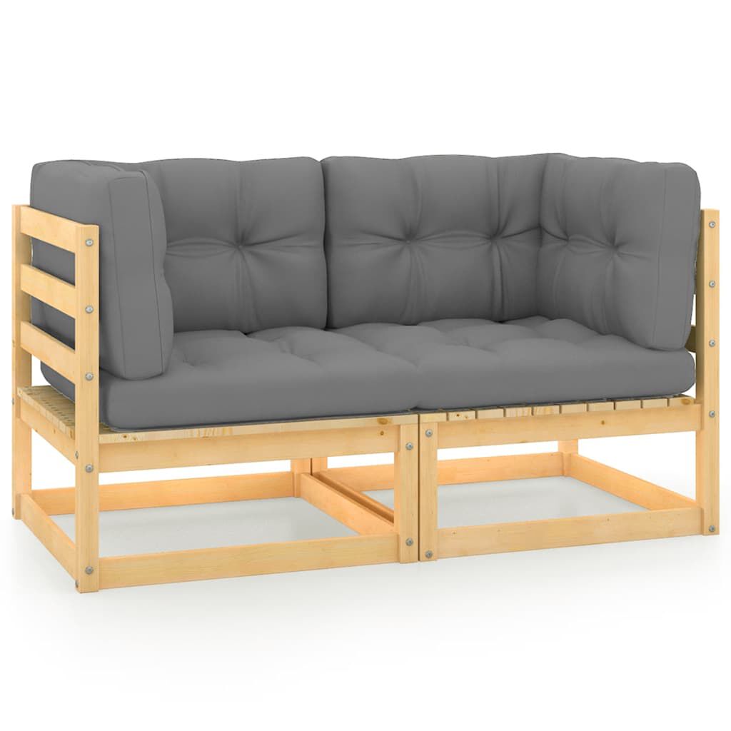 vidaXL Garden 2-Seater Sofa with Cushions Solid Pinewood